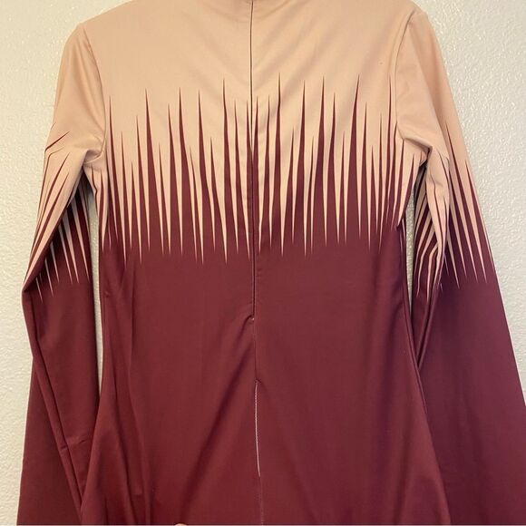 WEISSMAN Balera Dance Burgundy red Fierce Long Sleeve Leotard PL10477 MA - Picture 4 of 12